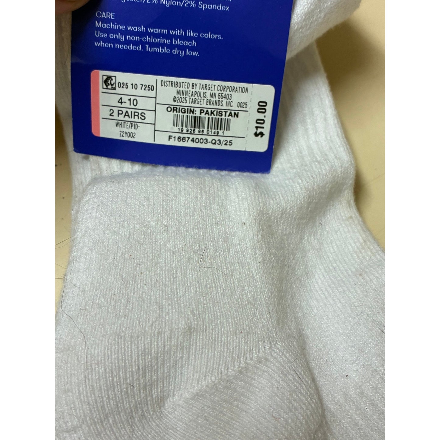 Joy Lab Ankle Socks 2 Pairs Purple & Blue Size 4-10 Kids