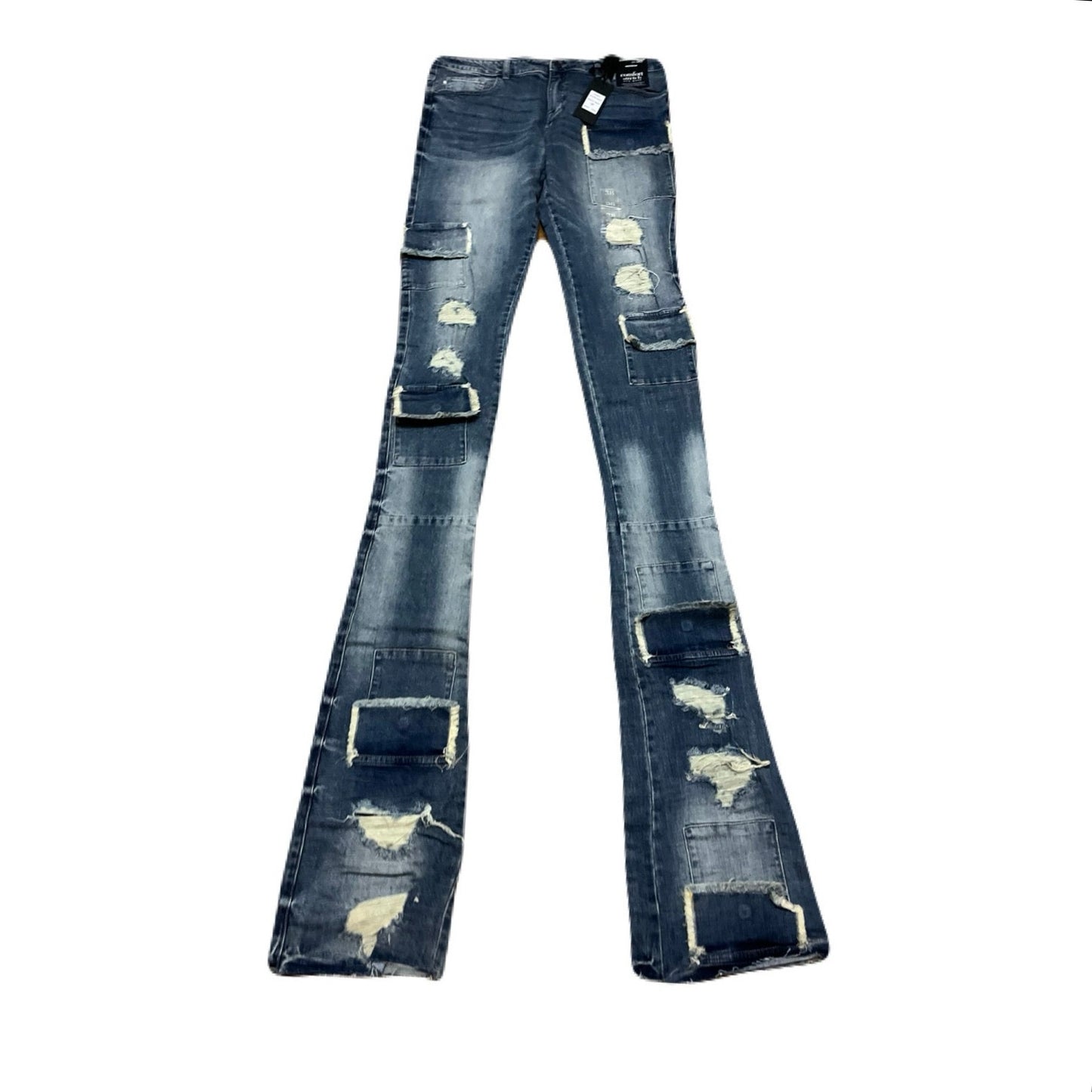 Si Tu Veux Brutini Jeans Indigo Wash Superstack Men’s Size 40