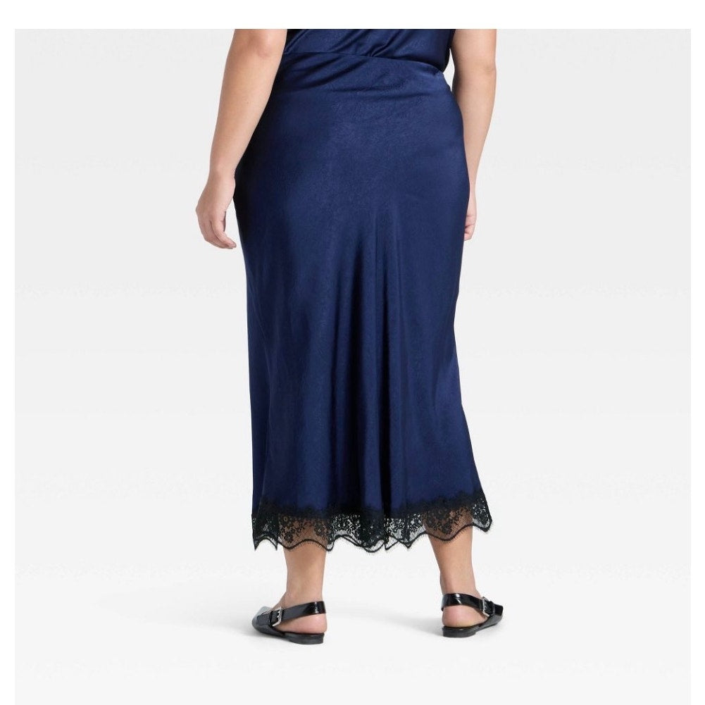 Women's Lace Trim Midi Skirt - A New Day Size XS