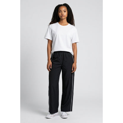 SHEIN Black Women’s Pants With 2 White Stripes Going Down The Side Size Petite M