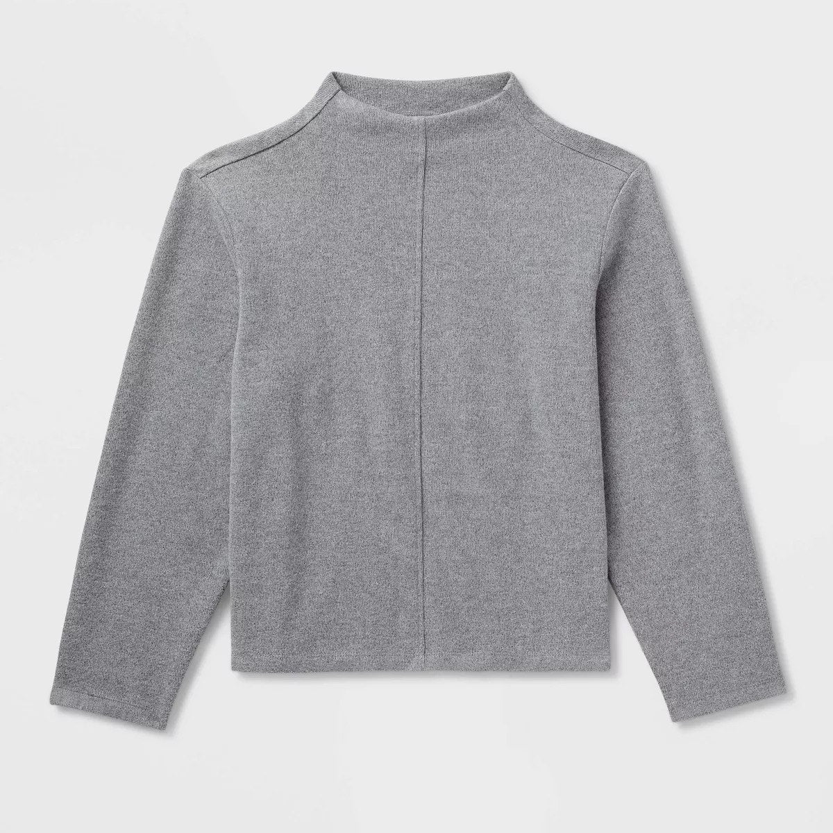 Women's Long Sleeve Brushed Mockneck Top - A New Day Gray XXL