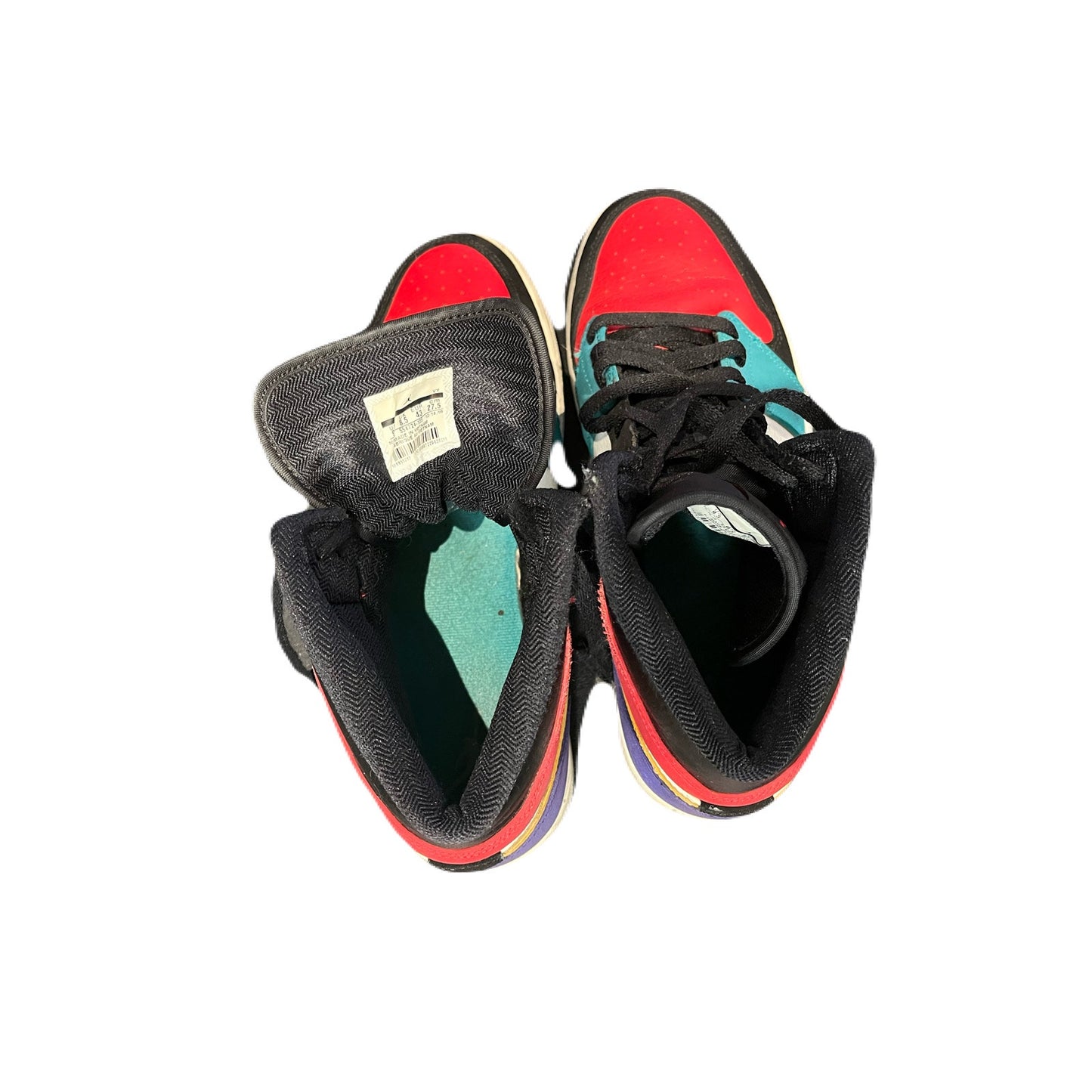 Air Jordan Retro 1 Mid Multicolor Red Black White Green Rare Sneakers