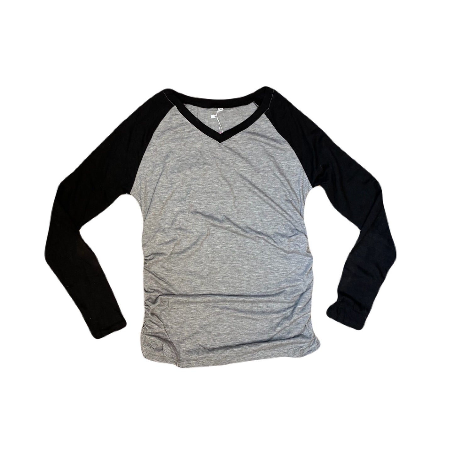 Oakgarden Women’s Long Sleeve Shirt Size Small Gray With Black Sleeves