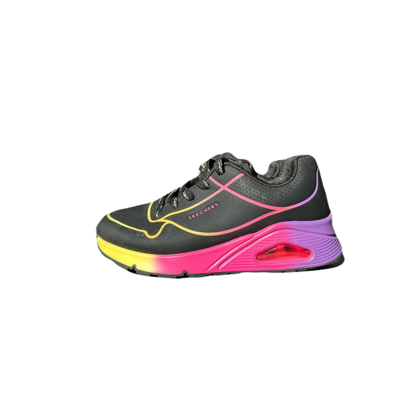 Skechers Unisex-Child Size 1 Street Uno Gen1-Pop of Neon 310543L Rainbow