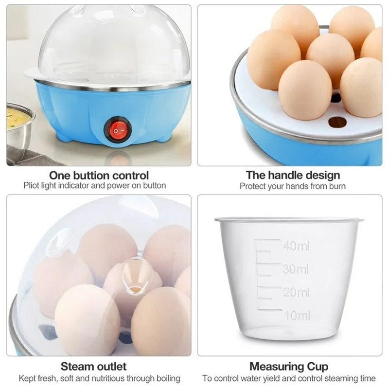 Rapid Egg Cooker, Electric Egg Cooker with Auto Shut Off, Soft Boiled Eggs Blue