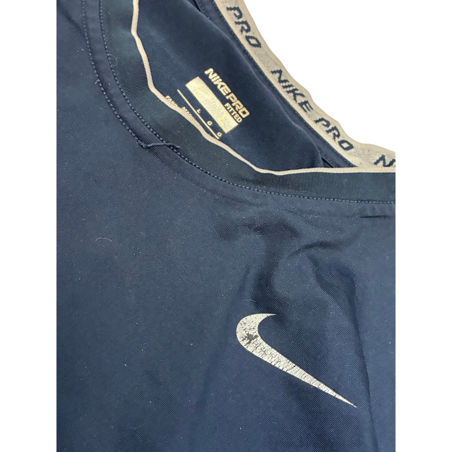 Nike Pro Fitted Navy Men’s Long Sleeve Shirt Dri-Fit Size Large