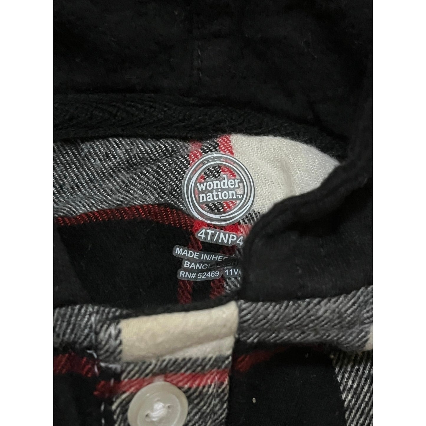 Wonder Nation Kids Sweater Black/Red/White T-Shirt Size 4T