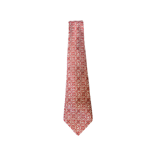 Men’s Tie Red With Green Dot On it