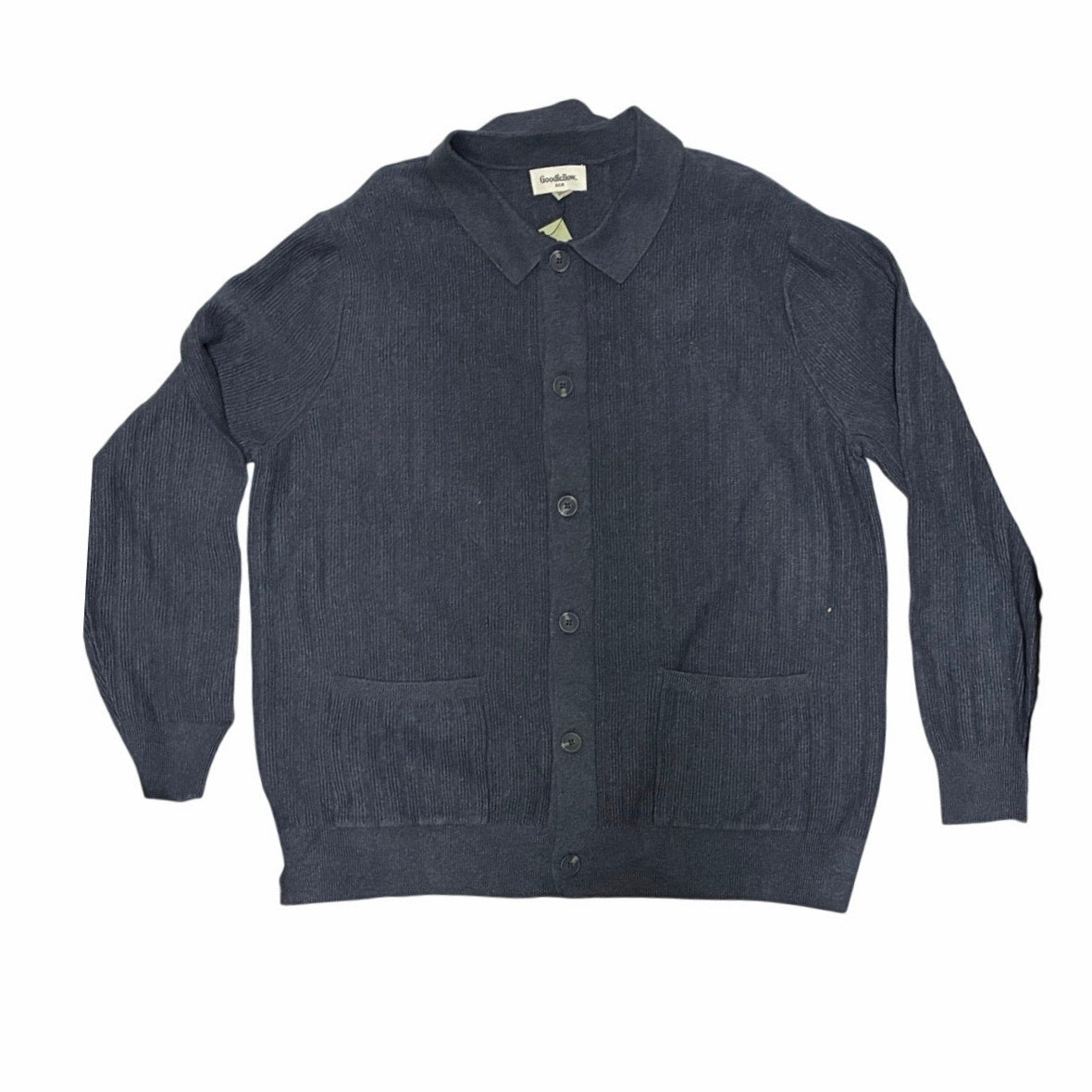 Goodfellow & Co Men's Collared Cardigan Sweater - Navy Blue Size XL