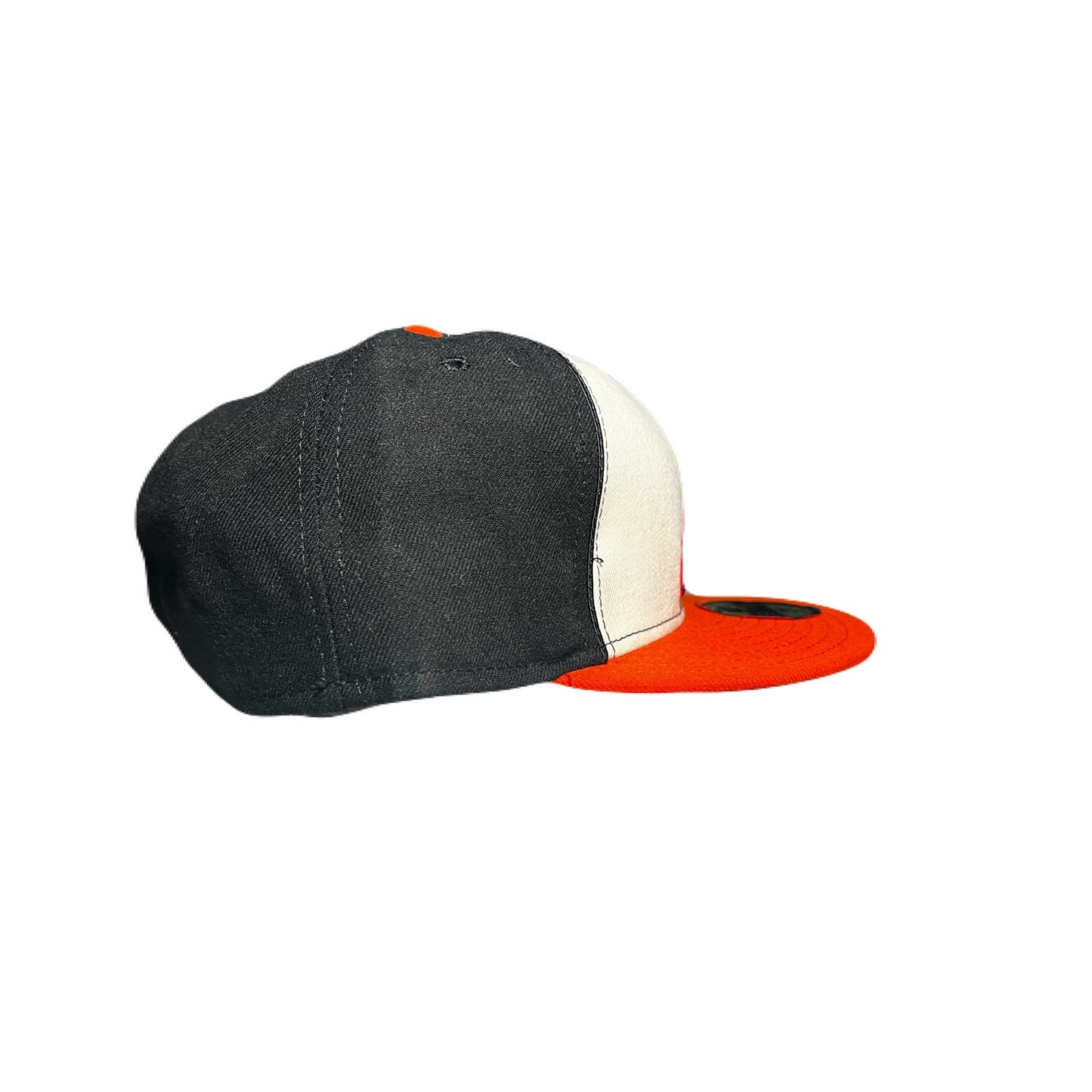 New Era Orange ,White & Black Hat With A Bear On It Size 7 3/4