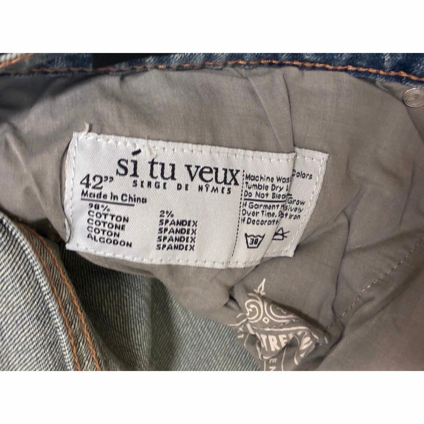 Si Tu Veux Collage Jean Indigo Wash TV0017 Size 42