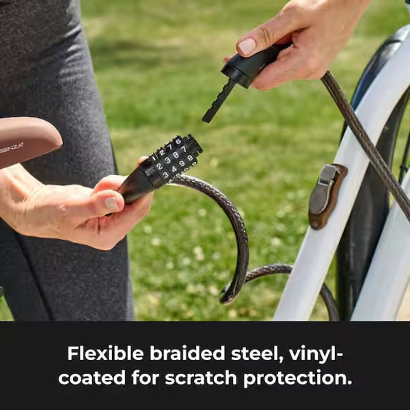 Bike Lock Cable with Combination, Resettable, 5 ft. Long