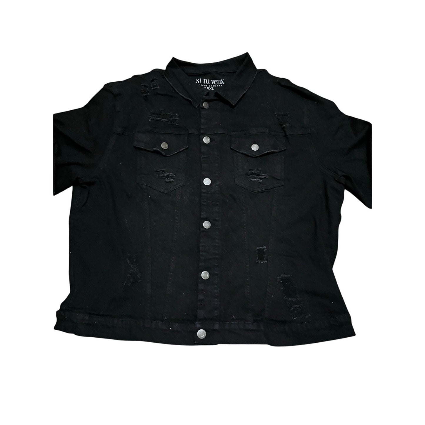 Si Tu Veux Black Men’s Jean Jacket Size XXXL