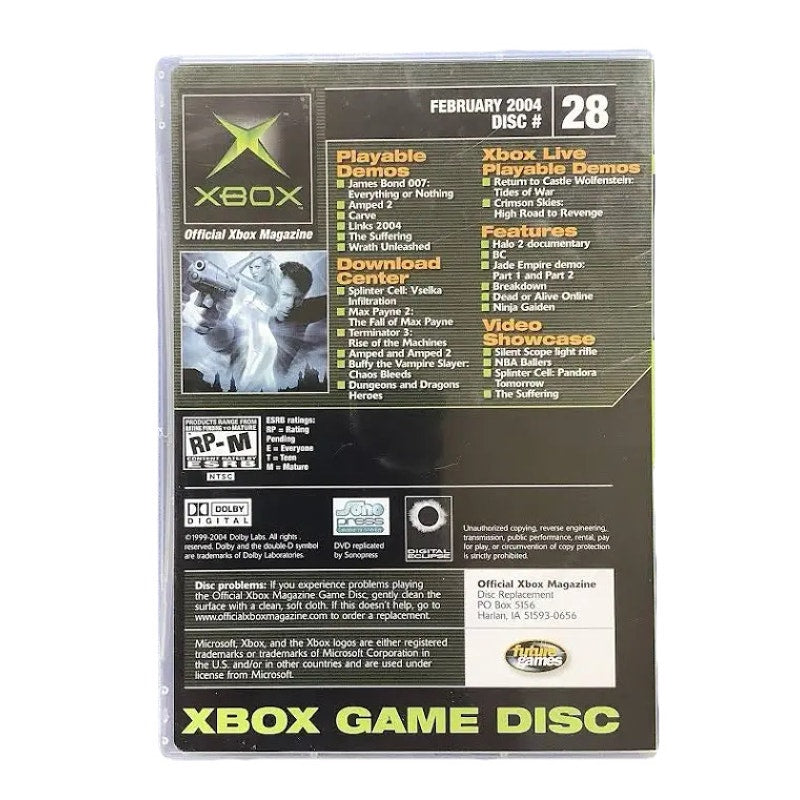 Xbox Magazine Demo Disc #28 February 2004 Xbox 007 Amped 2 The Suffering