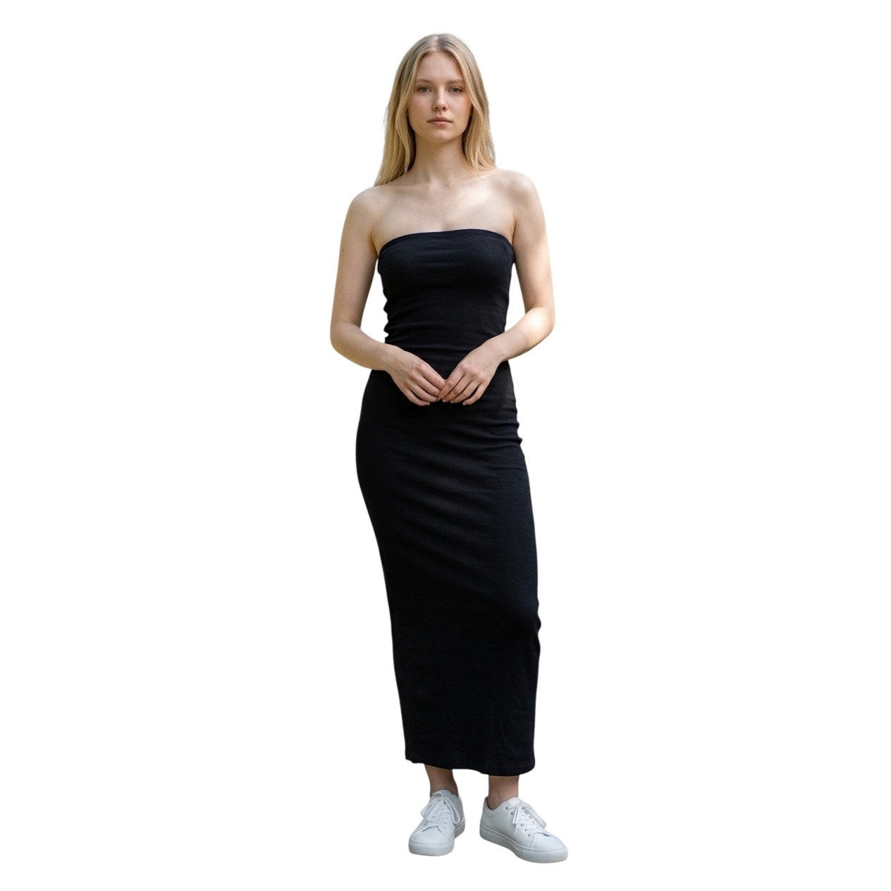 A New Day Women's Knit Tube Dress Black Size XS (Built In Self Bra)