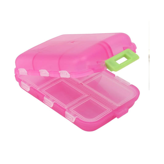 Pill Case,Pill Organizer,10 Compartments Buckle Lock Weekly Portable Medicine