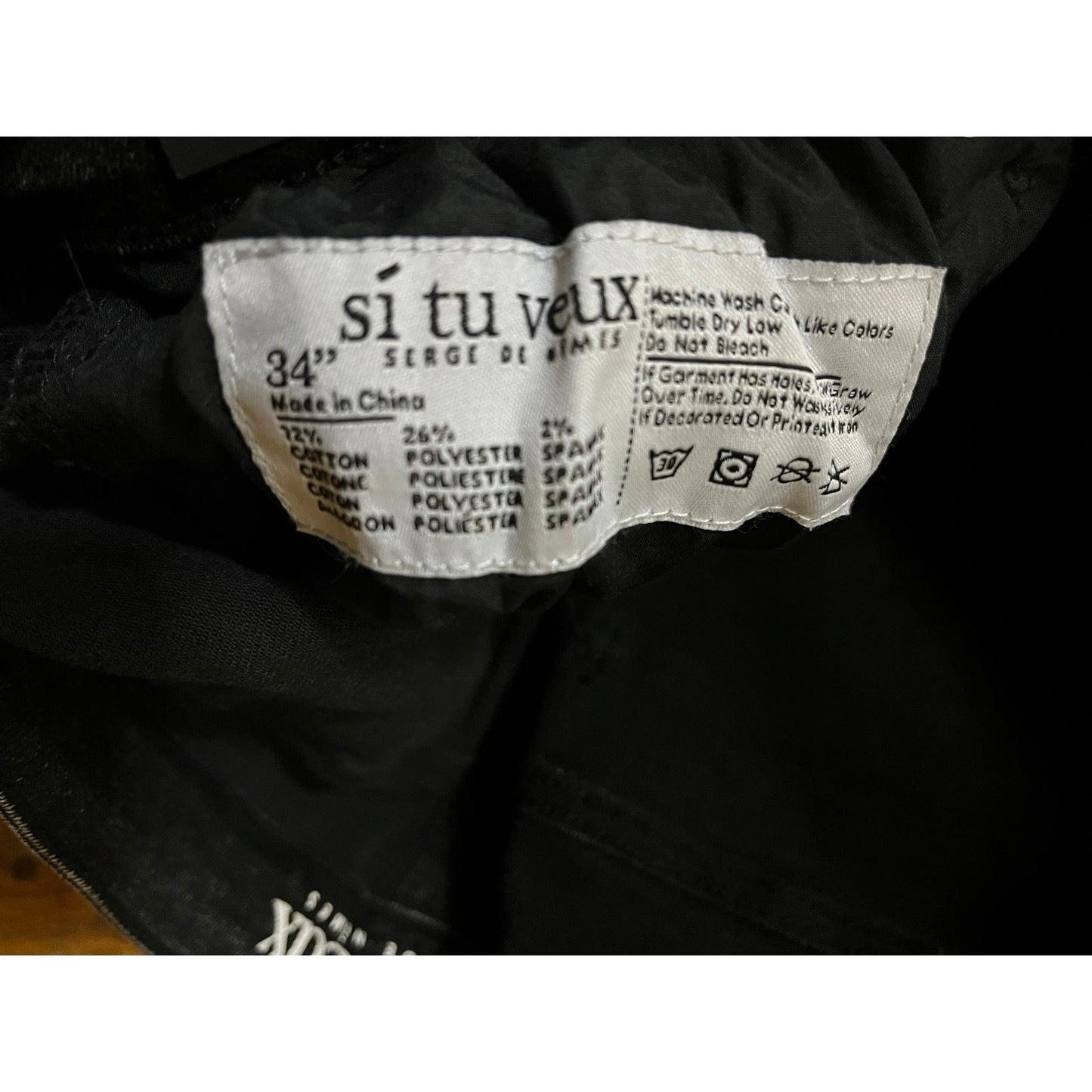 Si Tu Veux Marc Jeans Black Wash Superstack Mens Size 34