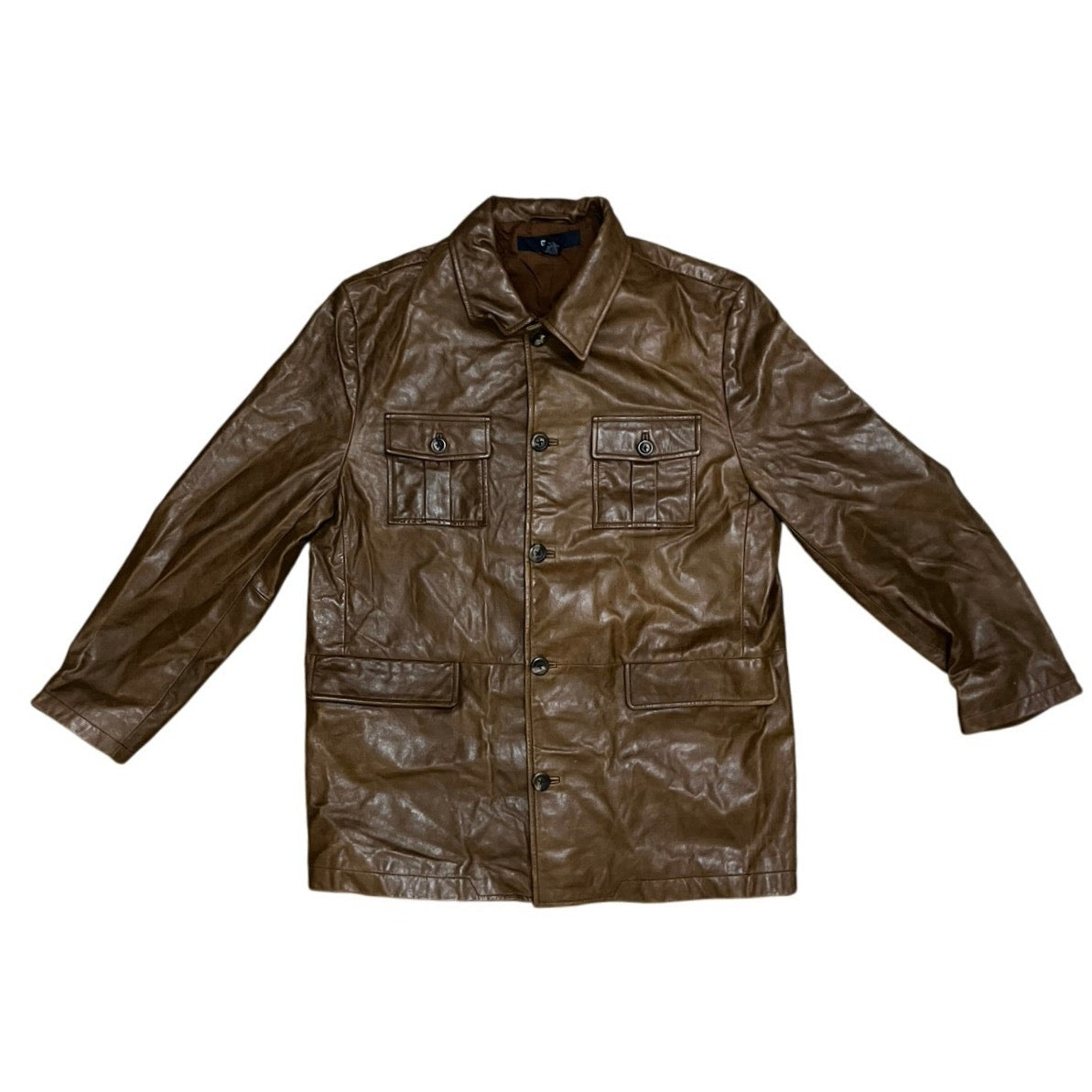 Gap Women’s Leather Brown Long Jacket Size Large