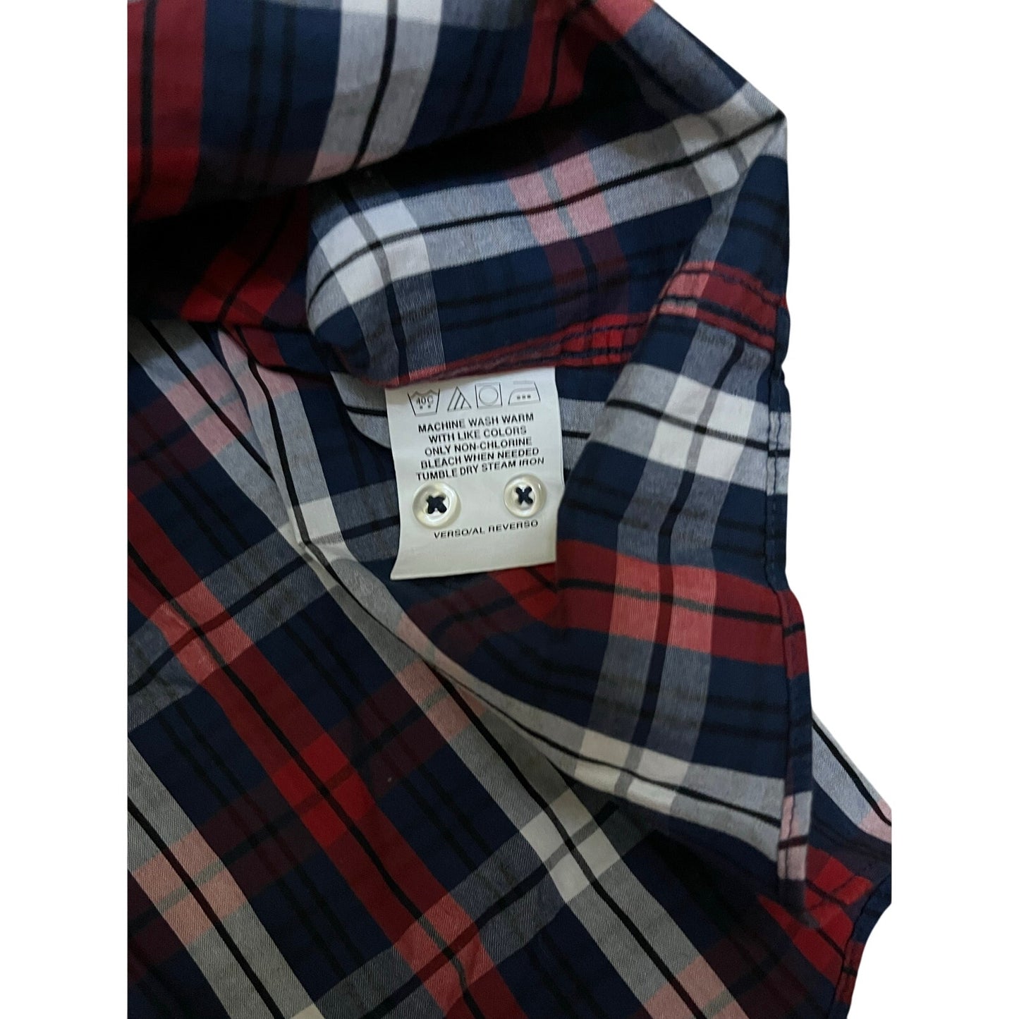 Tommy Hilfiger Tall Long Men’s Button Down Blue & Red Size 20