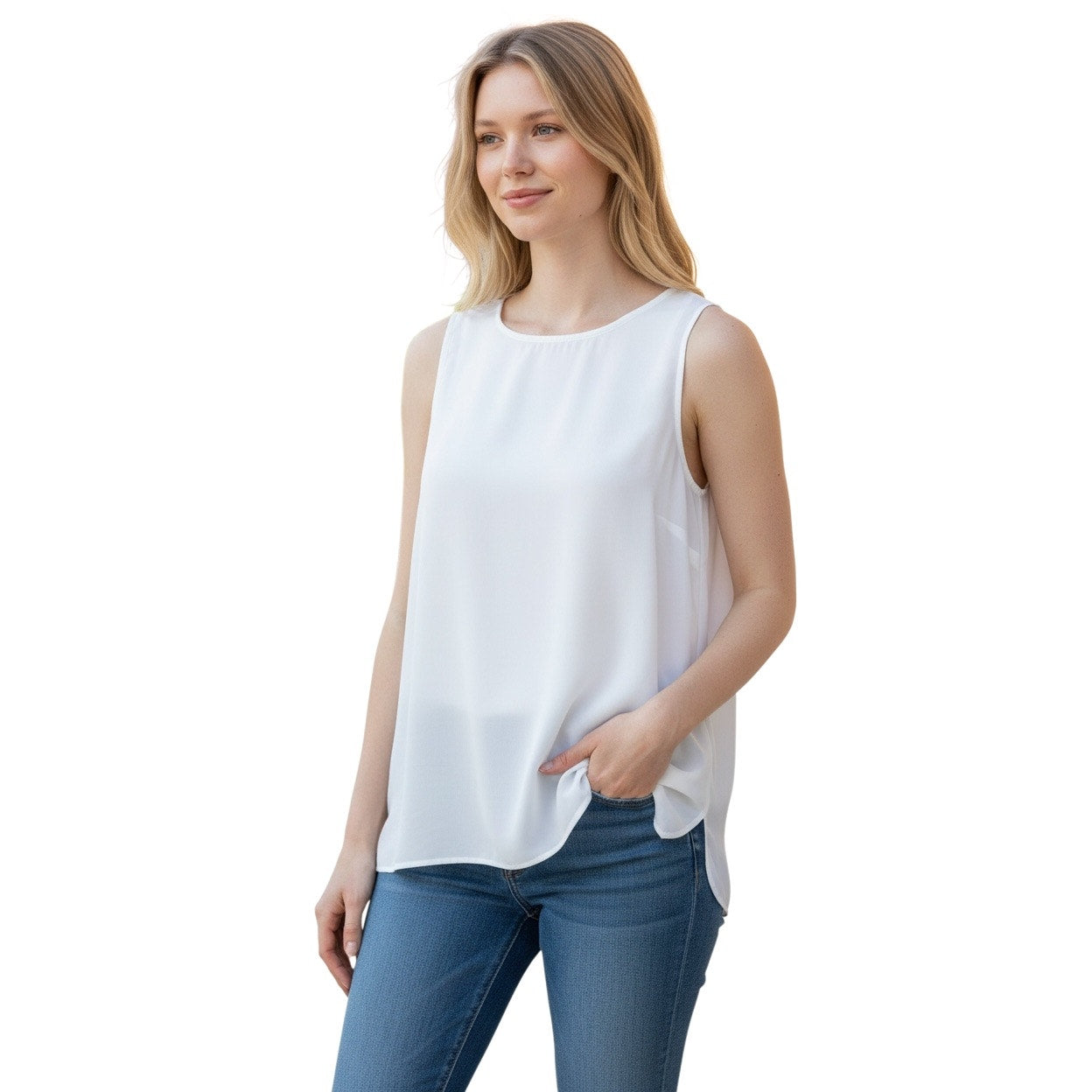 Amazon Essentials Women’s White Tank Top Size Large Model AEW30256FW22