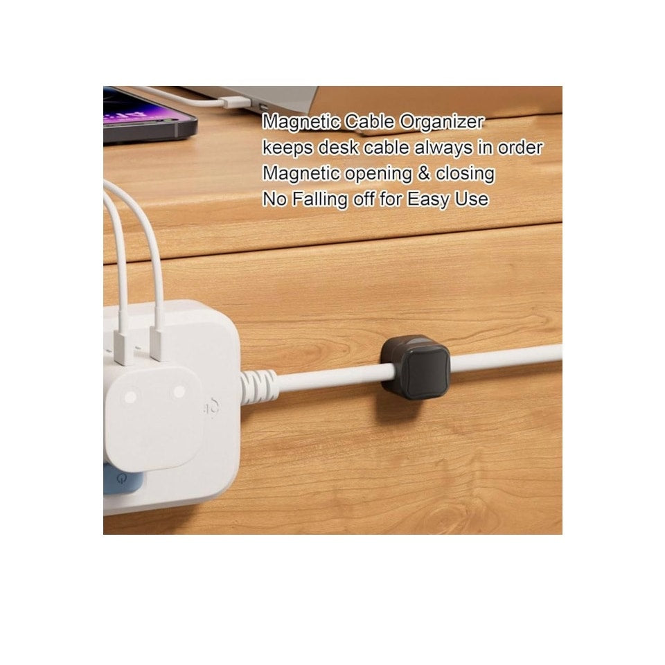 6 Pack Magnetic Cable Clips, Cord Holder Adhesive Cable Management Black