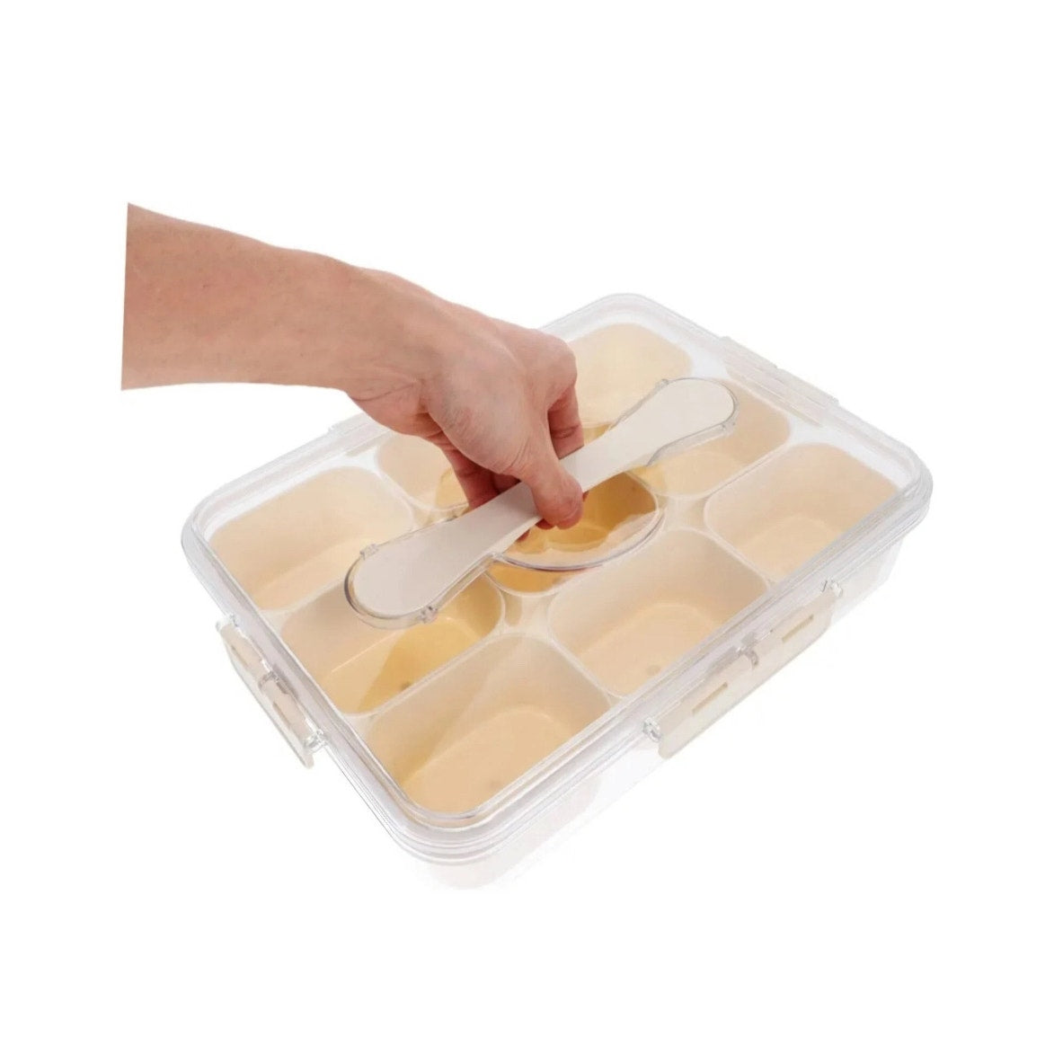 Divided Serving Tray with Lid and Handle Snackle Snack Box Charcuterie Container