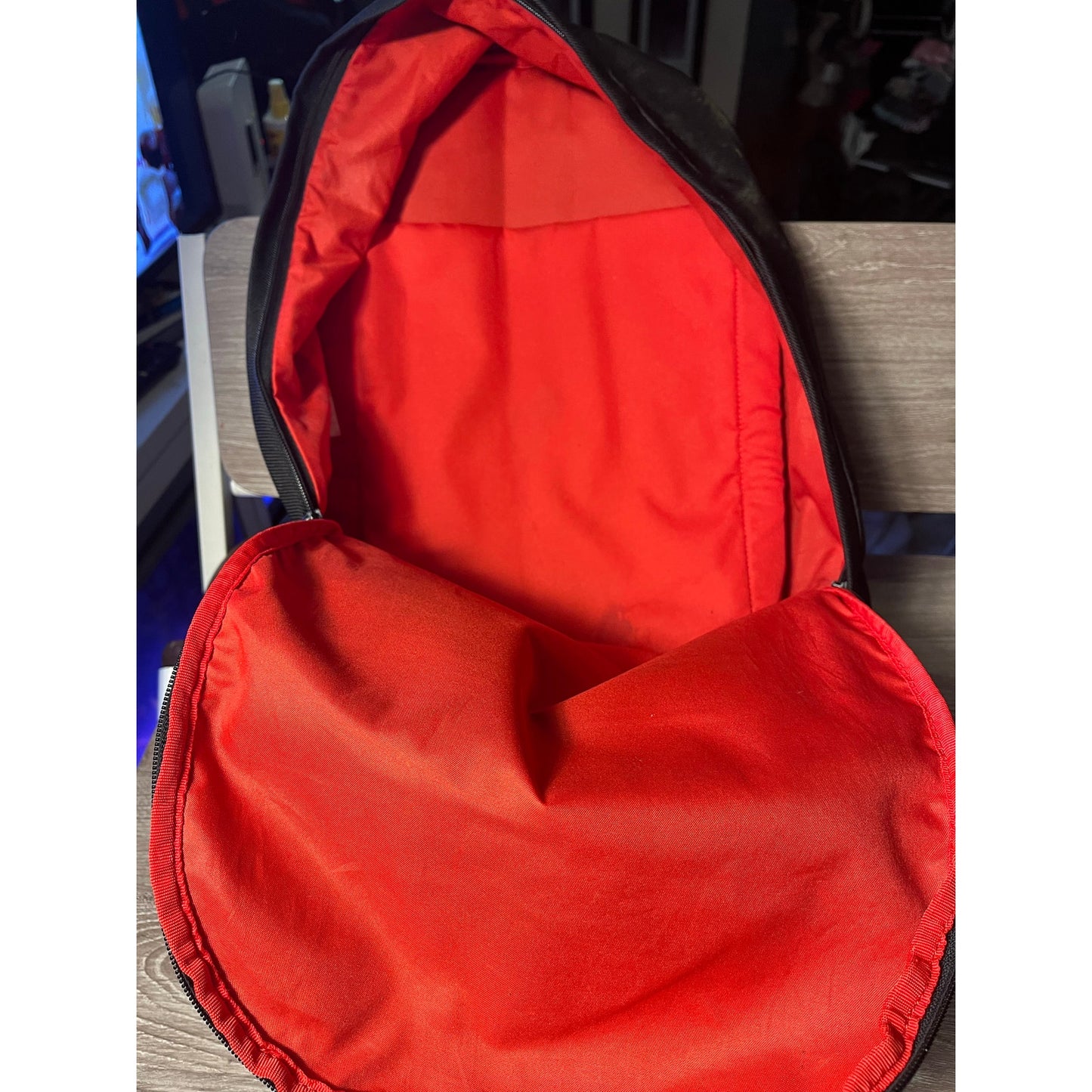 New Era Black Backpack With Red Inside In Fair Condition