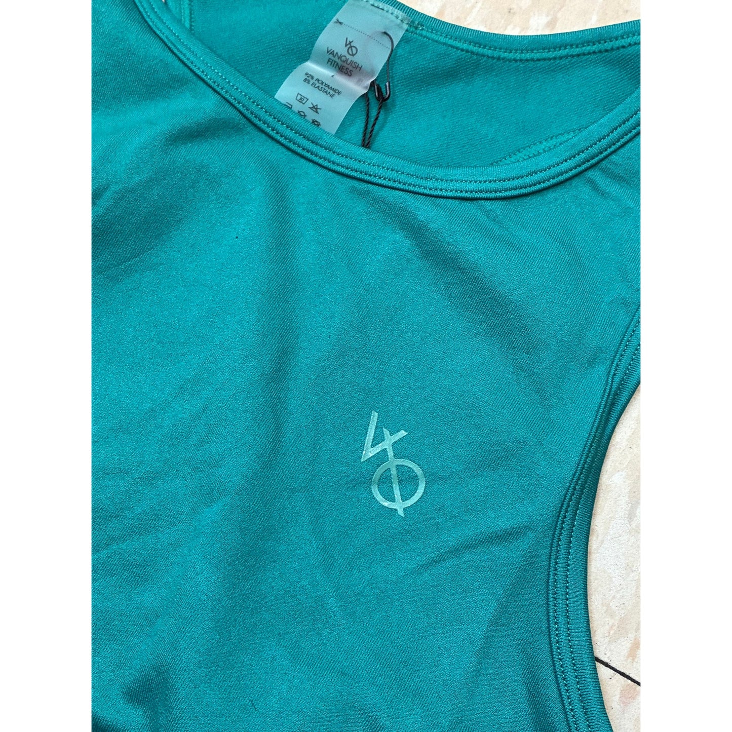 Vanquish Elevate Seamless Emerald Teal Racer Back MIDI Tank Top Size Large