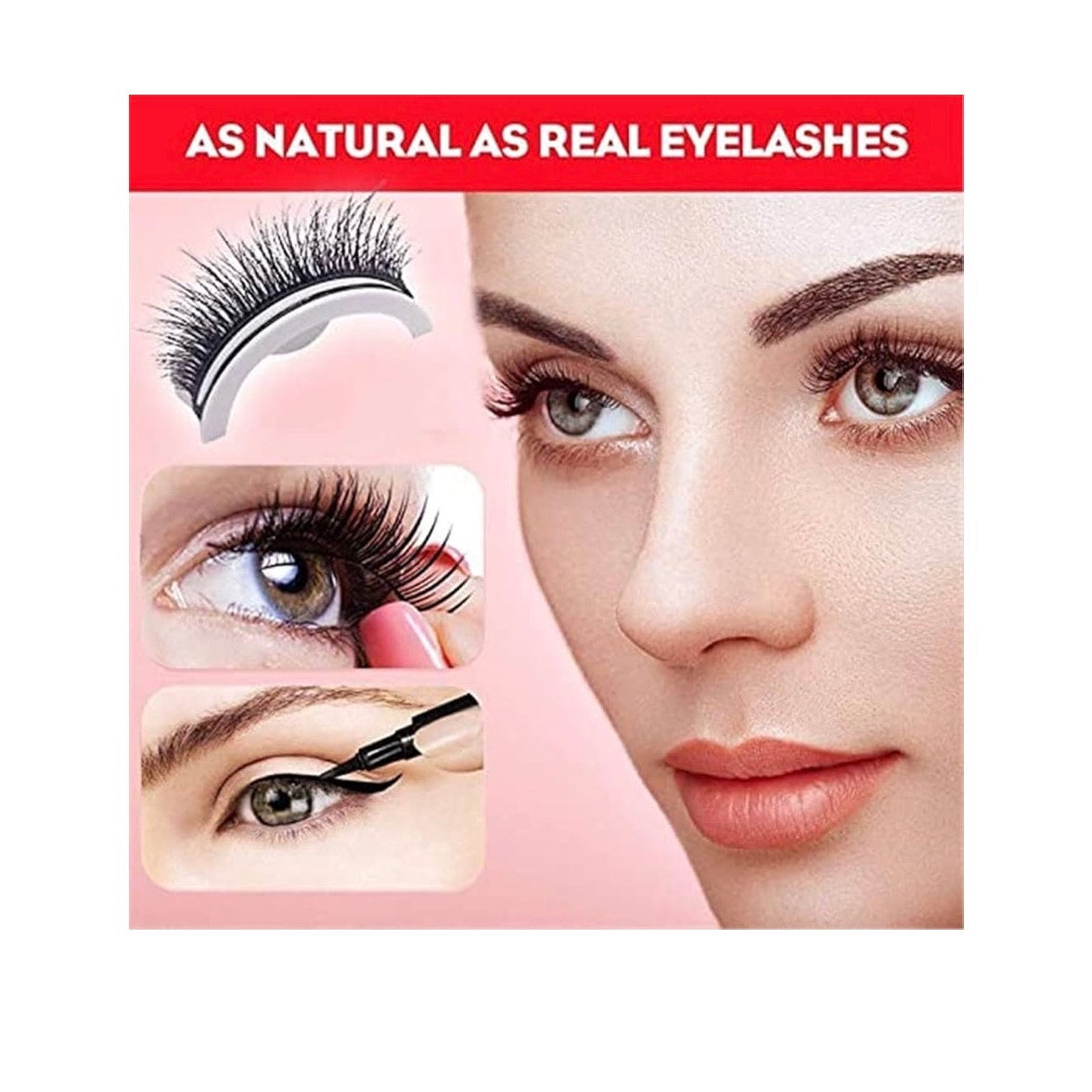 Reusable Adhesive Eyelashes, 2pair Beauty Self Adhesive Lashes, Beauty Lust