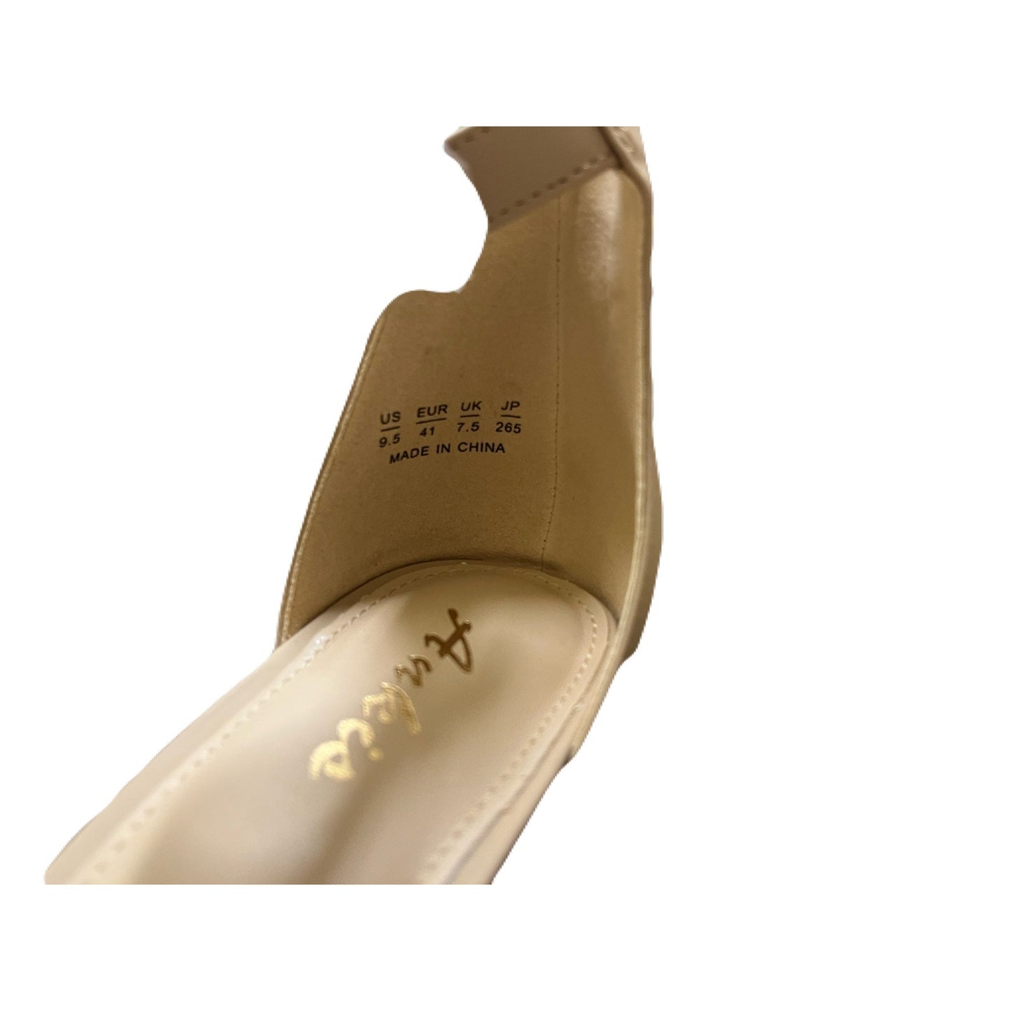 Ankis Women's Size 9.5 Tan Chunky Heels Closed Pointed Toe