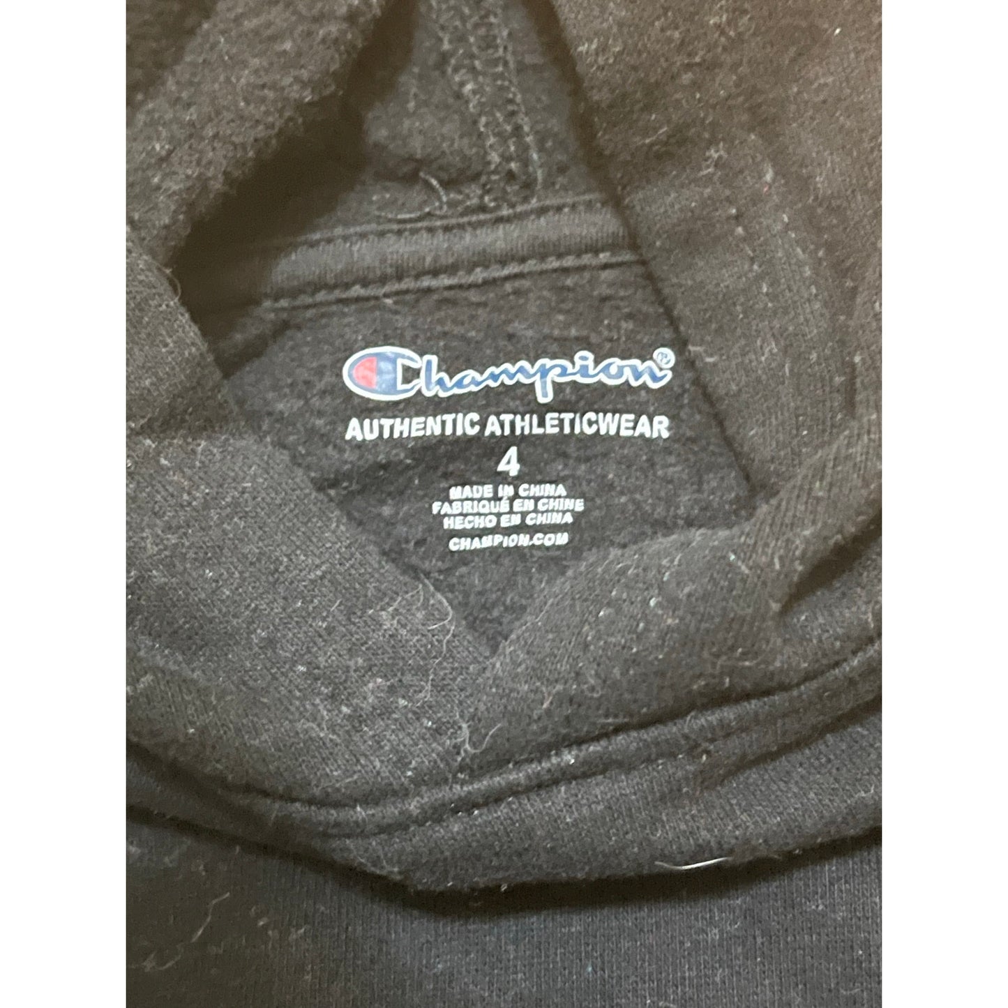 Kids Champion Black Hoodie Size 4