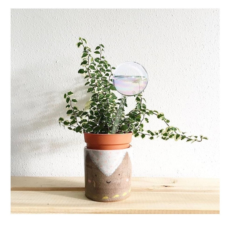 4 Pcs Iridescent Glass Plant Watering Globes - 9 Inch Self Watering Planter