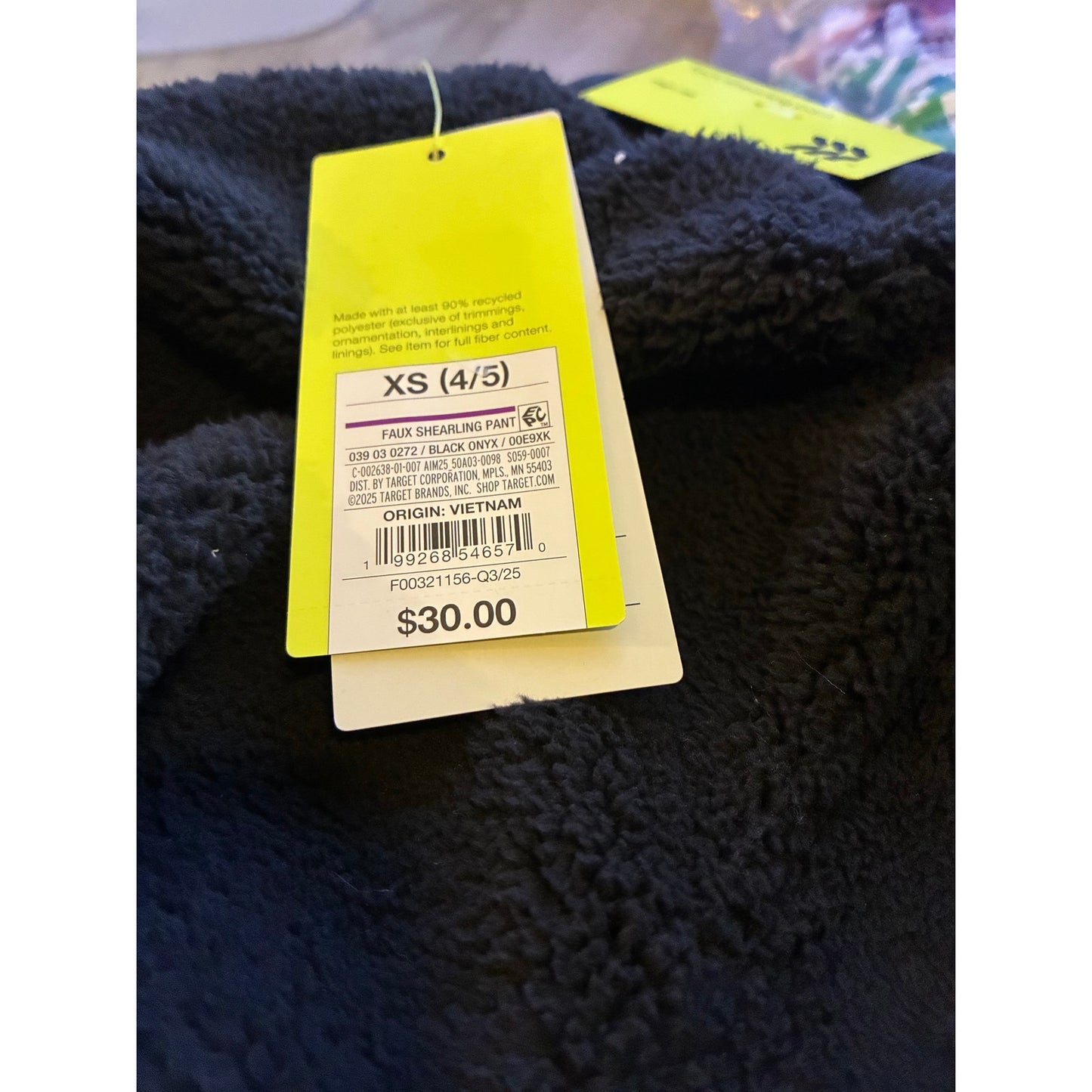 Girls' Faux Shearling Pants - All In Motion Black XS 4/5