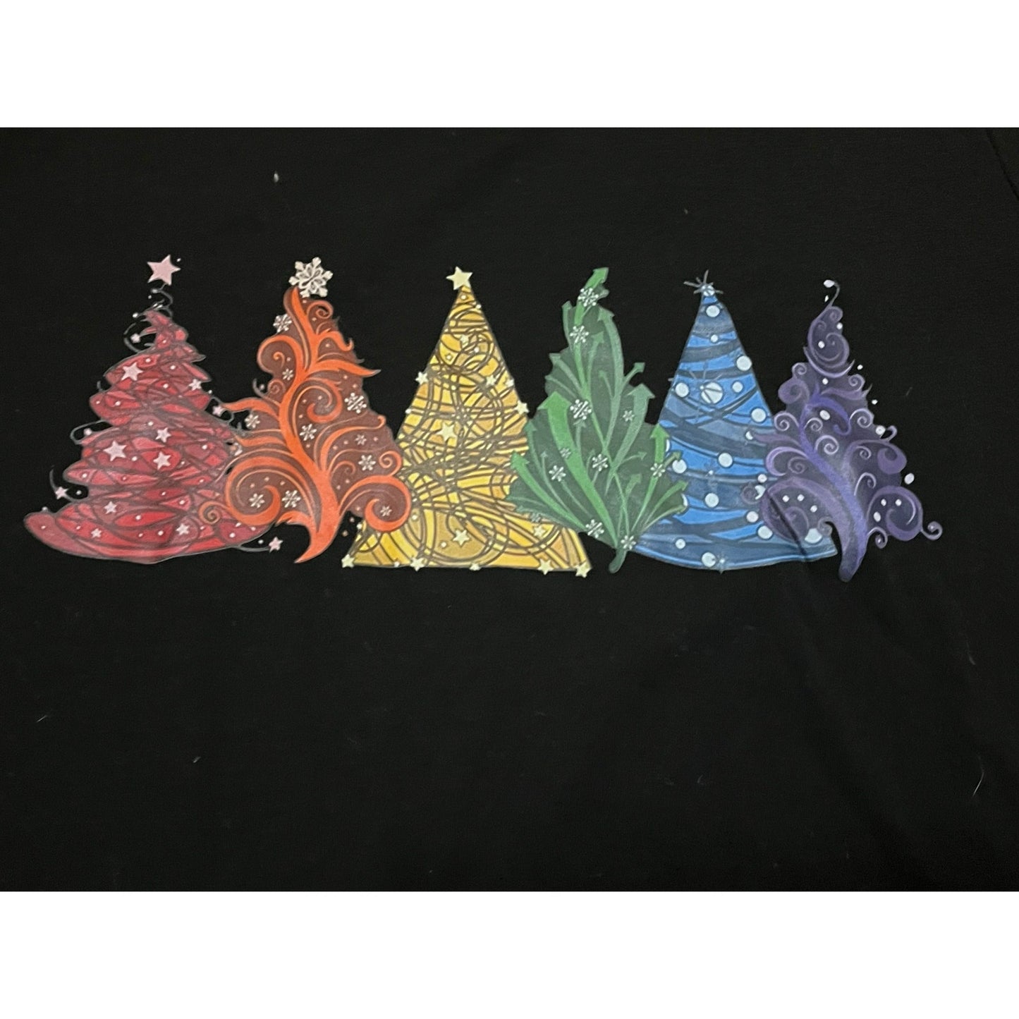 Christmas Black Long  Sleeve T-Shirt Size Large