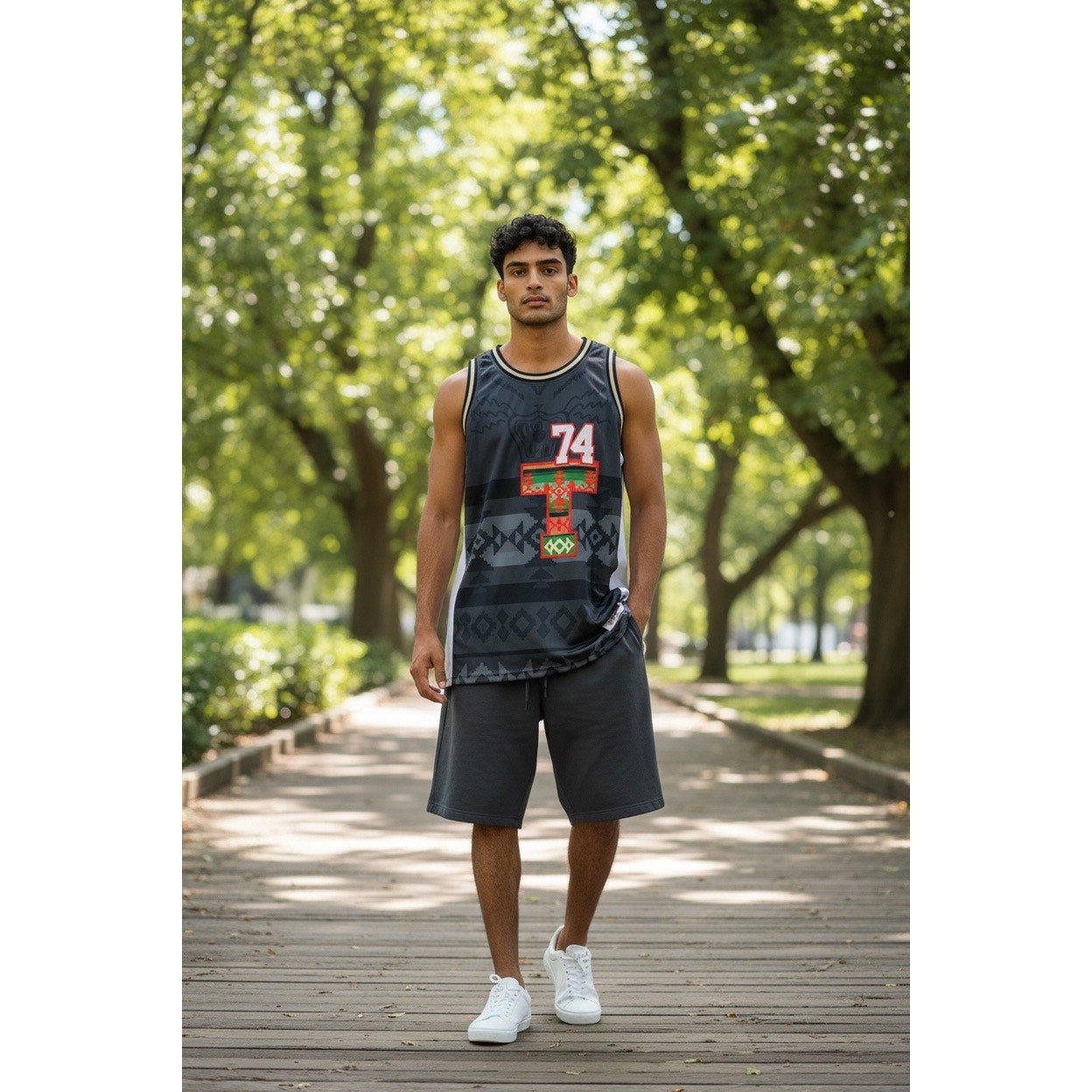 Tisa Black Tribal Basketball Jersey Size XXL TISA01-BBJ-09
