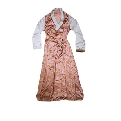Chinese 65” Satin Peach Dress Size 2XL