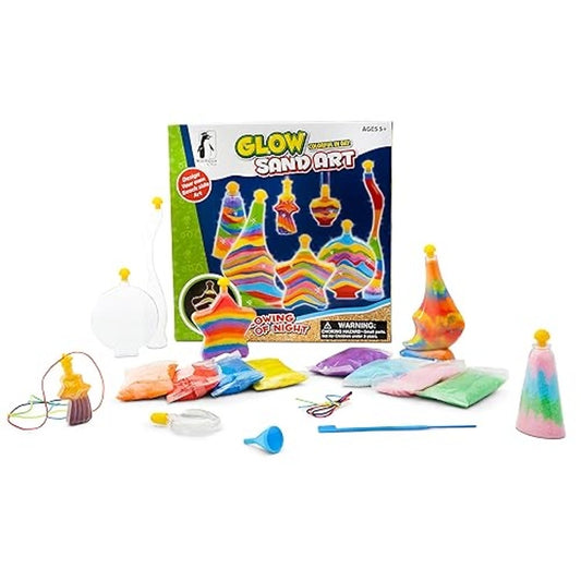 Sand Art Kit for Kids, Glow in the Dark Sand Art Bottles and Necklaces
