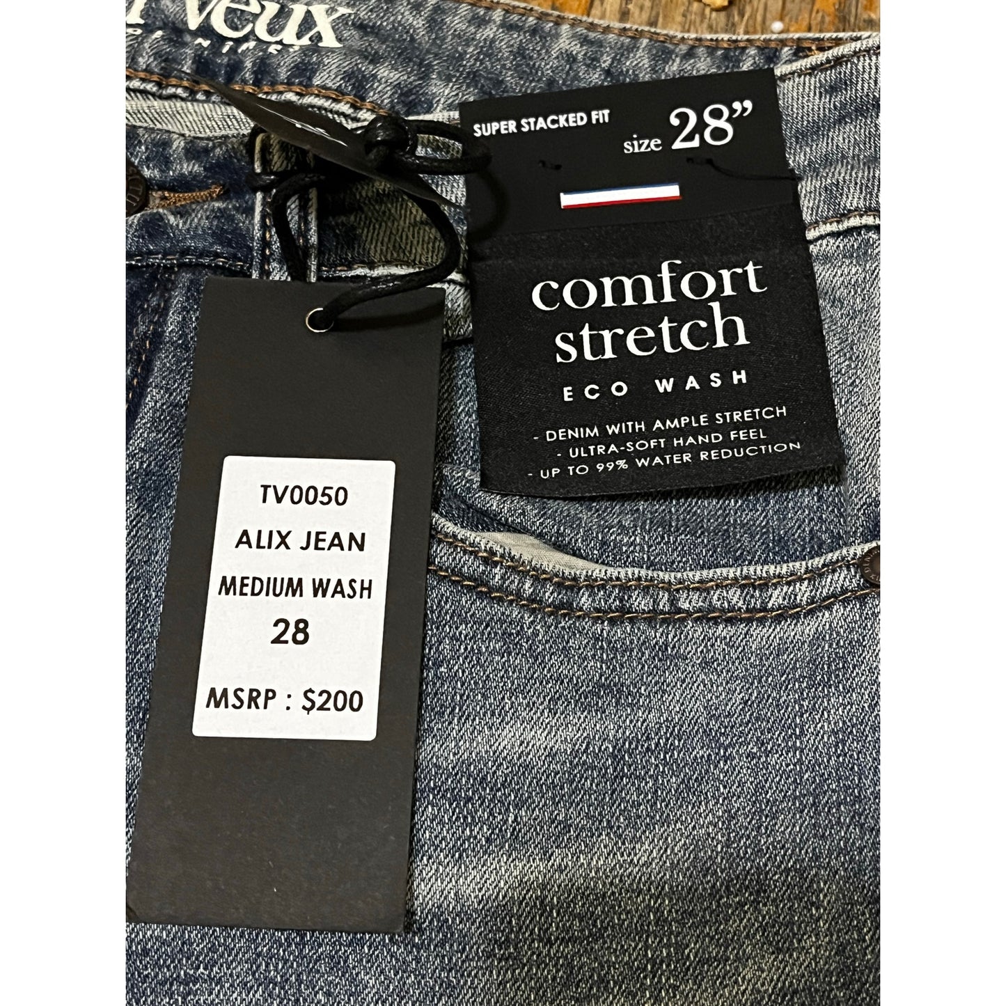 Si Tu Veux Alix Jean Medium Wash Size 28 New