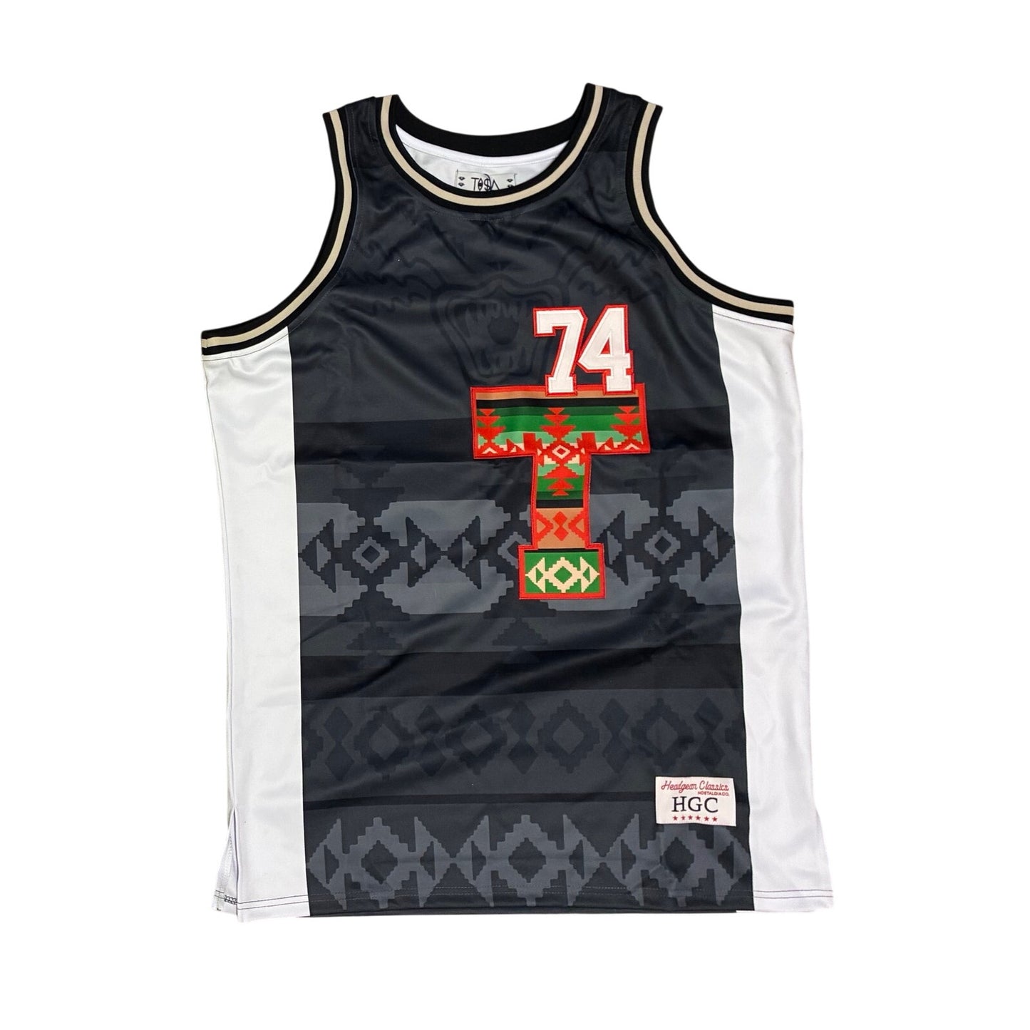 Tisa Black Tribal Basketball Jersey Size XL TISA01-BBJ-09