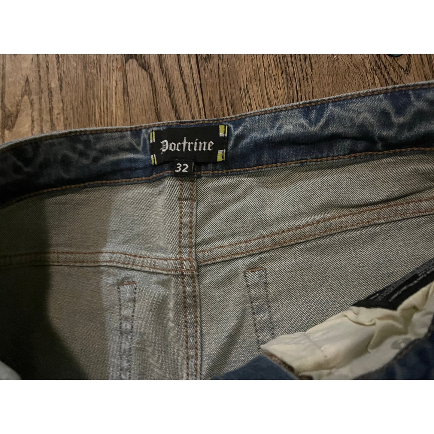 Doctrine Blue Men’s Jean’s Size 32 With Zipper On The Leg