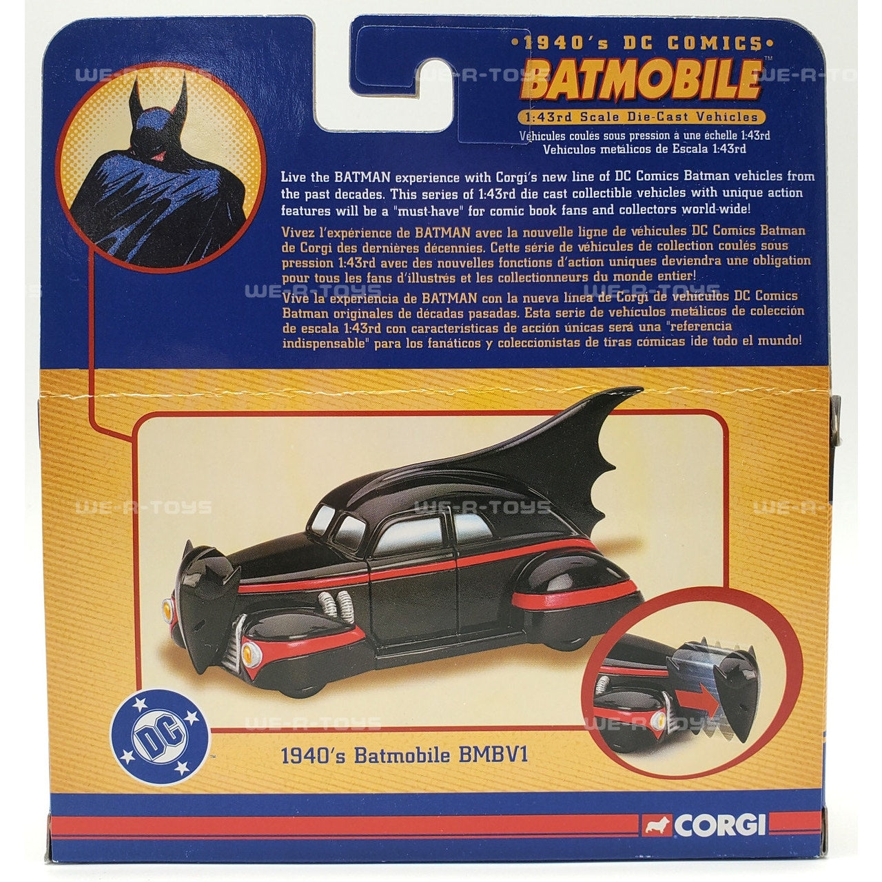 Batman 1940's DC Comics BMBV1 Batmobile Die-Cast Vehicle Corgi 2005 NEW