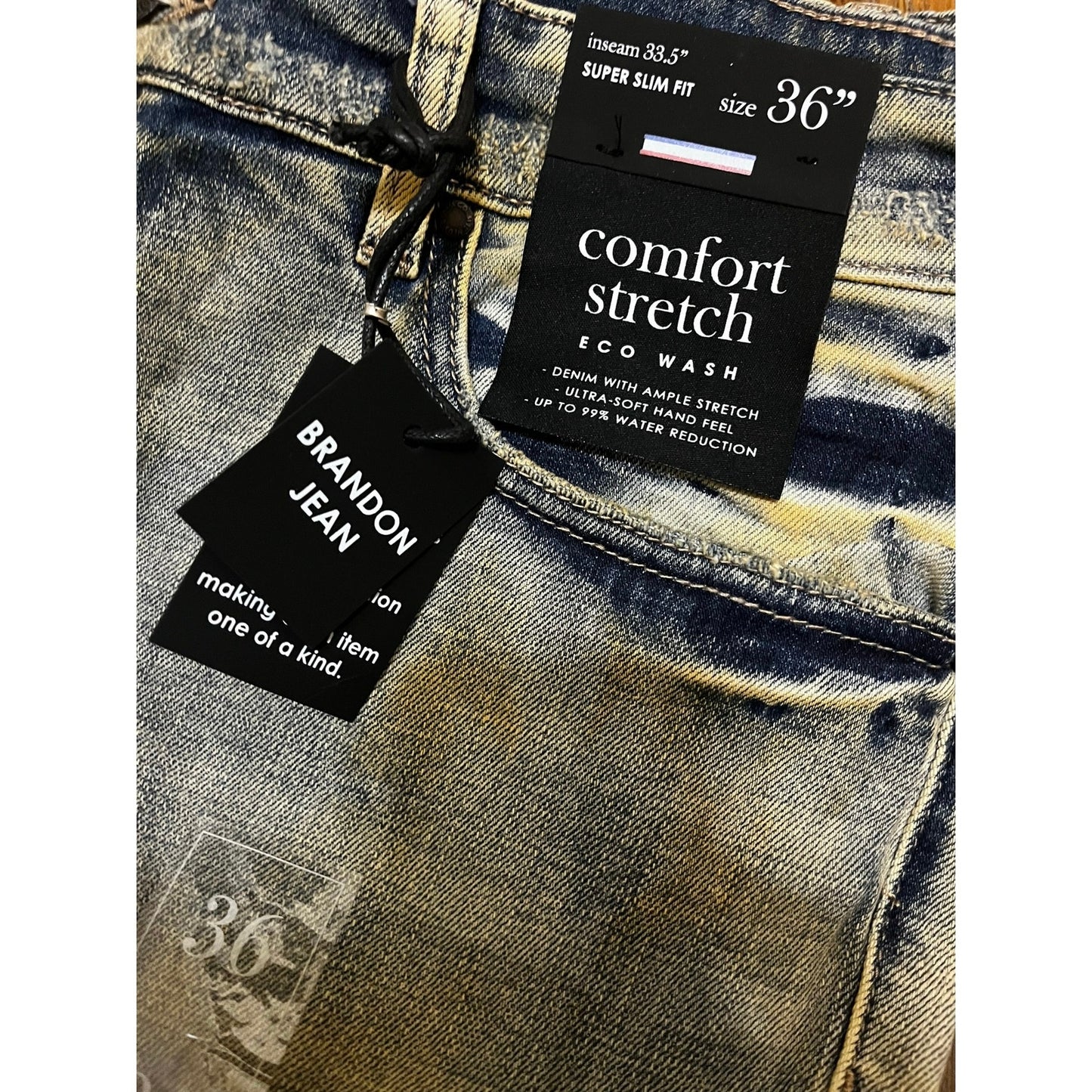Si Tu Veux Brandon Jean’s Matte Gold Size 36 New