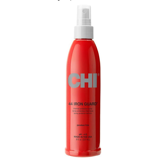 CHI 44 Iron Guard Thermal Protection Spray, Nourishing Formula Helps Resist Heat Damage to Hair & Tame Frizz, Clear, 8 Oz