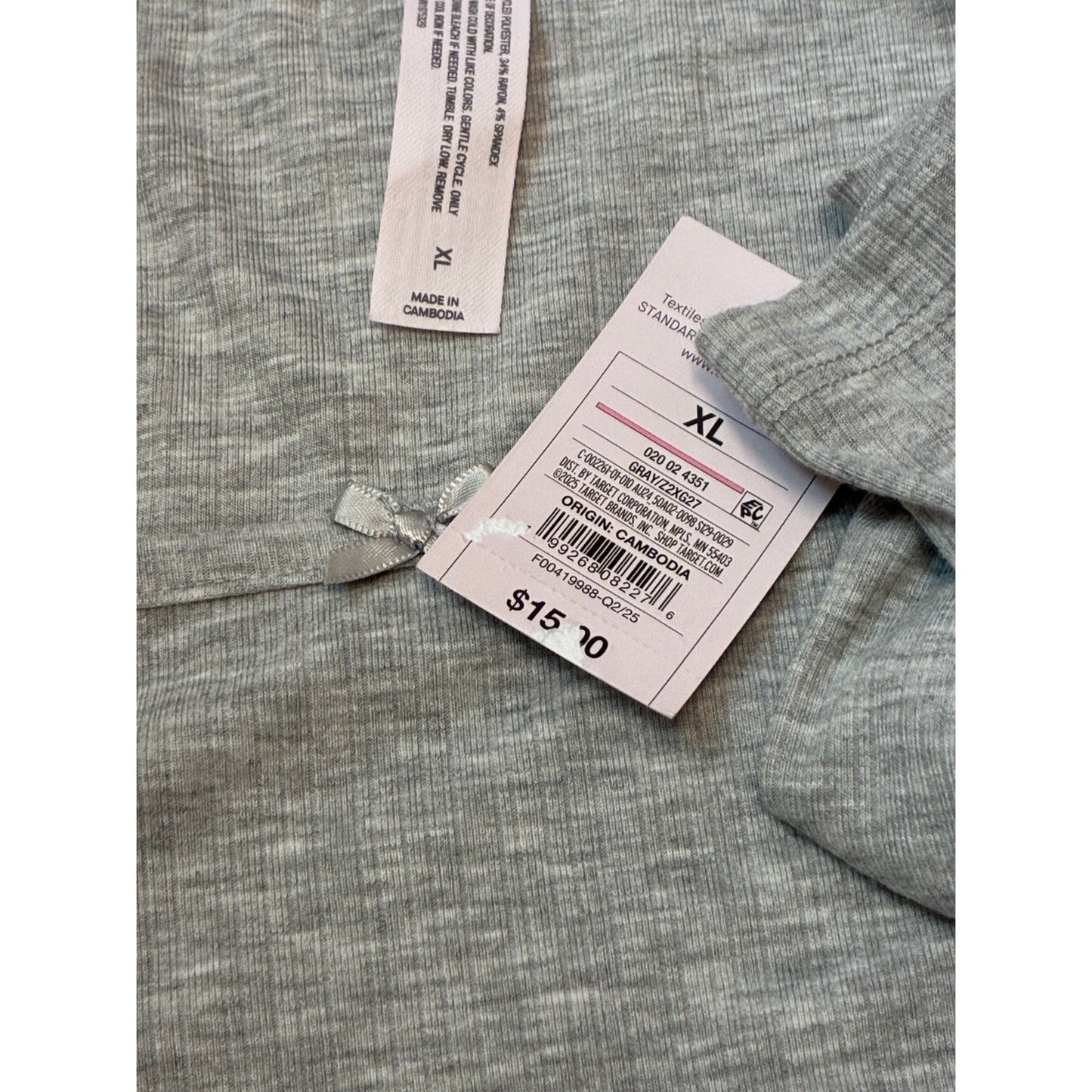 Auden Women’s Long Sleeve Sleepwear Shirt Grey X-Large
