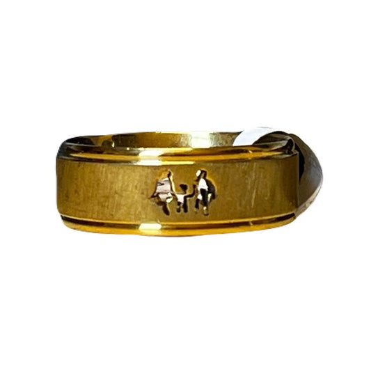 Family Gold Stainless Steel Ring Size 19