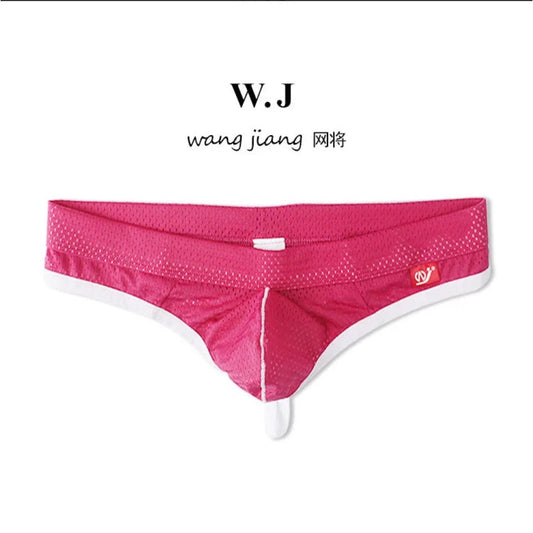 WJ Man Thong Low Waist Nylon Mesh Breathable Men's Thong T Briefs 4003-DK