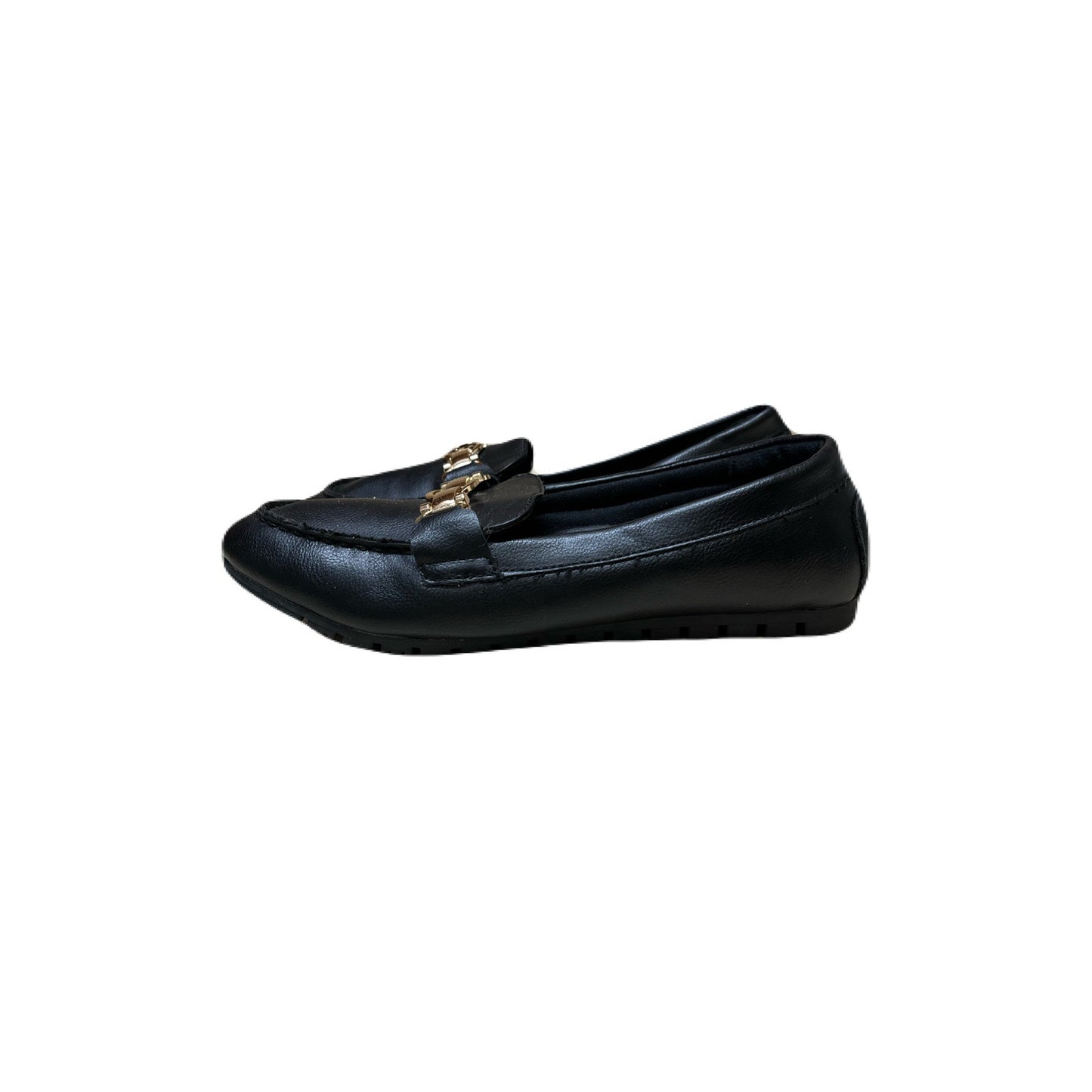 Women’s Black loafers With Gold Straps Size 7 Brand New No Box