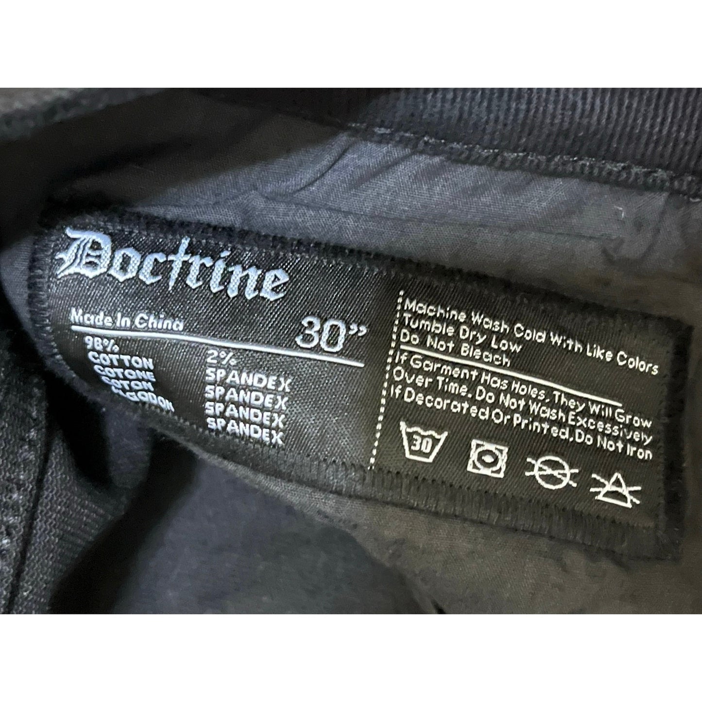 Doctrine Classic Stacked Jet Black Men’s Size 30
