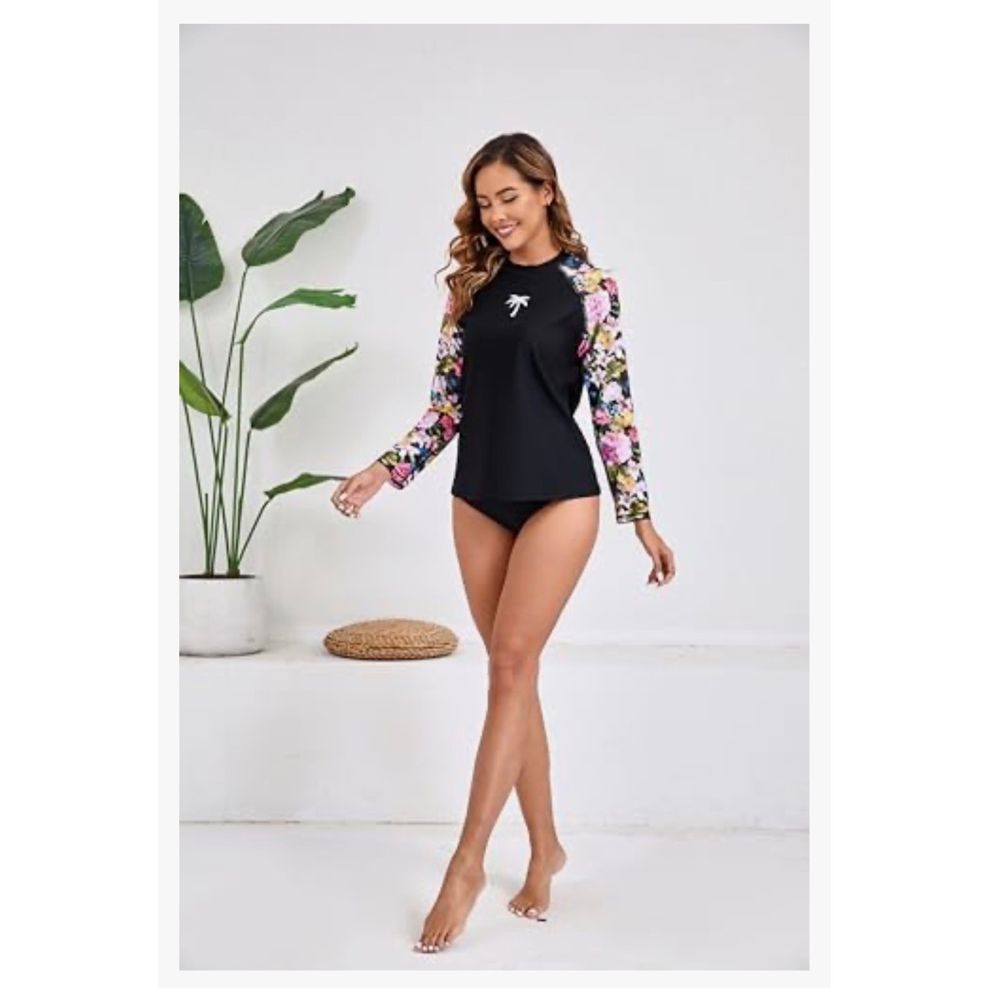 Halcurt Women's Long Sleeve Rash Guard Swim Shirt Sun Protection Swimsuit Top