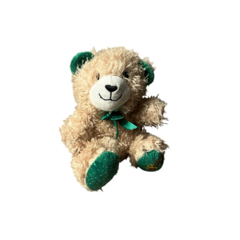 Brown and Green Mini teddy bear selling the stuffed animal 5”